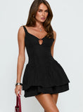 Valena Keyhole Mini Dress Black