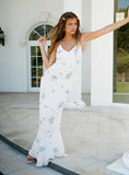Sing Along Maxi Dress White Blue