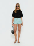 Viridian Belted Micro Shorts Blue