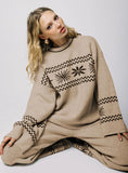 Anok Graphic Sweater Cream Brown