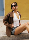 Nome Faux Suede Jacket Brown