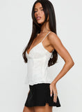 Roselea Beaded Cami Top White