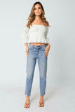 Tyler White Eyelet Puff Sleeve Top
