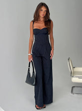 Briana Set Navy Pinstripe