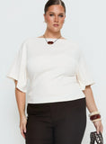 Arazia Cinched Short Sleeve Top White Curve
