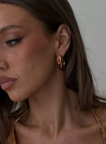 Still Love Hoop Earrings Gold Brown