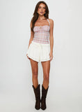 Poppylane Frill Tiered Mini Shorts White