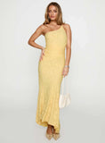 Starlights One Shoulder Maxi Dress Lemon