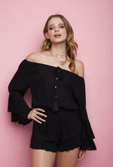 Full Moon Black Off The Shoulder Romper