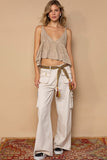 Luv Wheat V Neck Tank Top