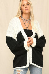 Kelly Black White Two Toned Cardigan