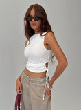 Kaelis Tie Side Top White