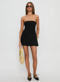 Dalilah Strapless Rib Knit Mini Dress Black