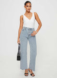 Fawcett High Rise Straight Leg Jeans Light Blue Wash