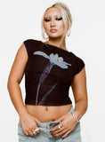 Nova Flower Top Navy Black