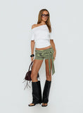 Declanne Wrap Micro Shorts Green Stripe