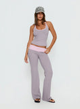 Kobee Jersey Flare Pants Slate / Dusty Pink