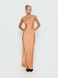 Isitt Cowl Crossover Back Maxi Dress Orange