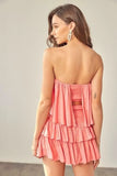 Monaco Milky Pink Strapless Ruffle Romper