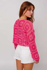 Judy Pink and Fuchsia Crochet Sweater