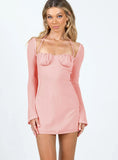 Dyer Sheer Sleeve Mini Dress Pink