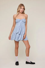 Edina Light Blue Strapless Mini Dress