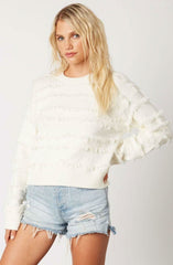 Hailey Ivory Fringe Sweater