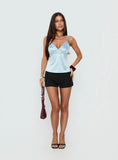 Lunetta Picot Trim Cami Top Blue