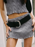 The Other Side Belt Black Silver