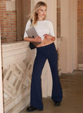 Kinkirk Flared Pants Navy Pinstripe