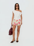 Orvielle Lace Off Shoulder Top Cream