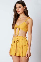 Caicos Bay Mustard Yellow Two Piece Romper