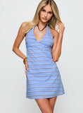 Rhomie Halter Mini Dress Blue Stripe