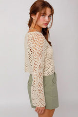 Judy Ivory Crochet Sweater