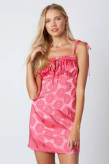 Newest Obsession Fuchsia Pink Floral Print Mini Dress