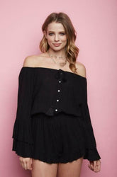 Full Moon Black Off The Shoulder Romper