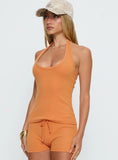 Baseline Scoop Halter Rib Tank Orange