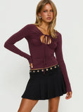 Amryn Eyelet Mini Skirt Black