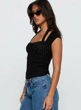 Emberglow Top Black / Polka