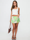 Provoke Mini Skirt Green Floral