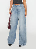 Bowe Low Rise Wide Leg Jeans Blue
