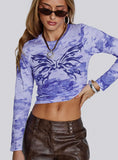 Cyber Butterfly Long Sleeve Top Multi