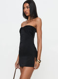 Irena Strapless Mini Dress Black Tall