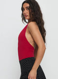 Sugarberry Cut Out Bodysuit Red