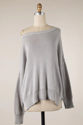Coffee Date Grey Oversized Sweater