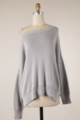 Coffee Date Grey Oversized Sweater