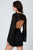 Savannah Black Crochet Shrug