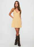 Reflections Anglaise Mini Dress Yellow
