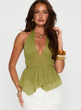 Lay It Halter Top Green