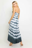 Sunshine Will Follow Charcoal Border Tie Dye Strapless Maxi Dress